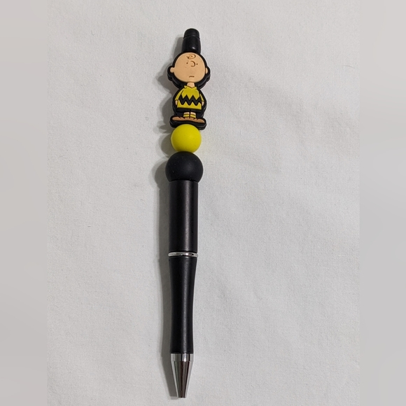 Peanuts Charlie Brown Black Beaded Writing Pen, Black Ink Pen, NEW - Picture 4 of 4